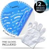 Urinal Screen Deodorizer (12 Pack) Urinal Cakes Anti-Splash Toilet Smell Refresher protection for Bathroom Office Stadiums Schools with Free Gloves - 12pcs Blue Ocean Breeze